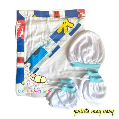 Hood Pranella with Bonnet Set for Newborn Infant Baby | Receiving Blanket