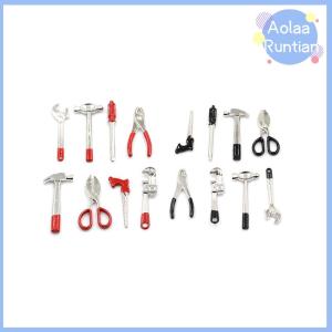 Aolaa 8pcs 1:12 Scale Miniature Metal Hand Tools Set Dolls House Accessories