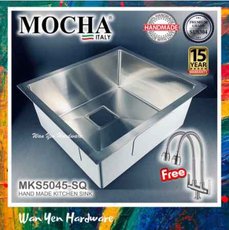 Mocha MAP5045-SQ Hand Made Undermount Stainless Steel Kitchen Sink