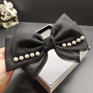 Pearl Hairpin Spring Clip Korean Fashion Elegant Organza Hair Clip Hair Accessories for Women Girls