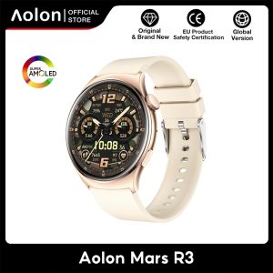 Aolon Mars R3 สมาร์ทวอทช์ หน้าจอ AMOLED 1.43" เปิดตลอดเวลา ตรวจวัดอัตราการเต้นของหัวใจ ตรวจวัดออกซิเจนในเลือด ไฟฉาย โทรบลูทูธ เตือนข้อความ นาฬิกาออกกำลังกาย earlybird