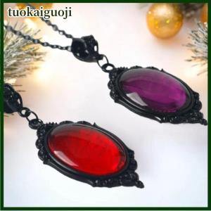 tuokaiguoji สร้อยคอค้างคาวแวมไพร์ จี้เลือด สีม่วง เครื่องประดับโกธิค ค้างคาวดำ อุปกรณ์เสริมแม่มด คนป่าเถื่อน ทางเลือก สร้อยคอวินเทจ มนุษย์