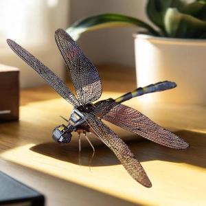 QUANSEN 1 Set Jigsaw Puzzle Toys Insect Series DIY Mini Assembling 3D Metal Puzzle Color Dragonfly Model For Kids 14+ Adult Gift