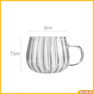 Nurm Striped Glass Cups Pumpkin Shape Mug Transparent Water Tea Milk Juice Cup