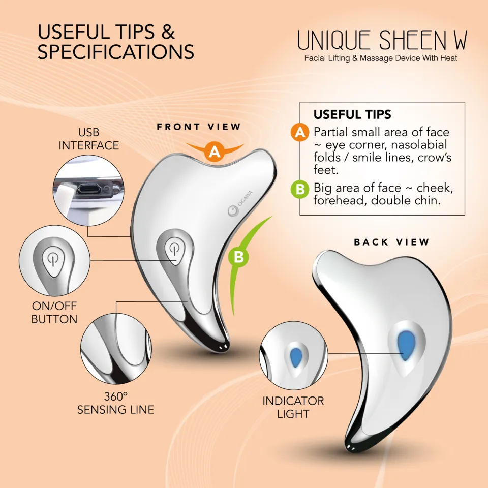 OGAWA Unique Sheen W Facial Lifting Massage Device With Heat