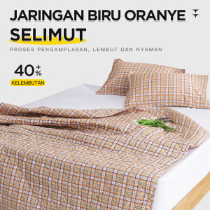 ORANGE Selimut Bedcover Lembut Ukuran 120cmx200cm Selimut Musim Panas - Bedcover Motif Astetik
