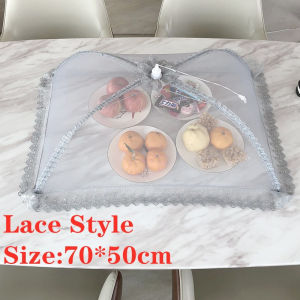 LUMAO Tudung Saji Cantik Dish Covers Foldable Breathable Vintage Mesh Lace Metal Food Cover Penutup Pinggan Mangkuk Fly-Proof Insect-Proof Food Cover