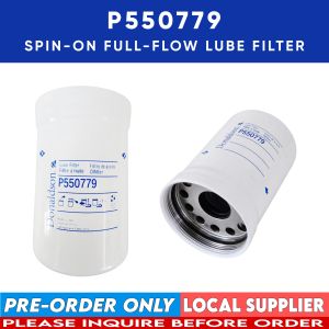 P550779 LUBE FILTER [SPIN-ON FULL-FLOW M92 x 2.5] [LOCAL STOCK. READY TO SHIP WITHIN 24HRS.] CROSS REFERENCE DOOSAN 36139632 JOHN DEERE RE507522 MANITOU 796241