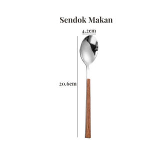 Sendok Makan Tebal Premium Gagang Motif Kayu Stainless Steel Berkualitas / Sendok Garpu Pisau Stainless / Alat Makan / sendok makan stainless tebal / sendok stenlis tebal / sendok makan stainless TEBAL / SENDOK MAKAN MEWAH DMO O10