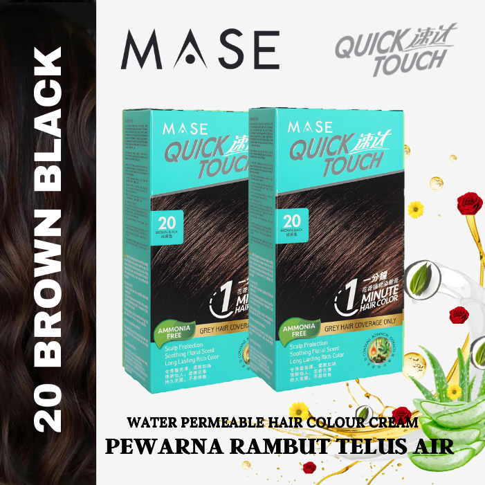 (Packof2) Quick Touch 1 Minute Hair Color 20 Brown Black [100 Grey
