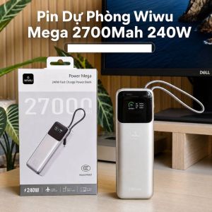 Pin dự phòng Wiwu Power Pank PM201 dung lượng 27000mAh công suất 240W sạc Laptop