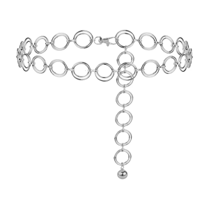 Popular Double Circle Rings Chain Belt Punk Waist Chain Belt Adjustable Length Body For Women Formal Event Outfit
