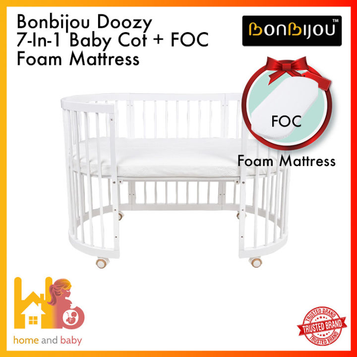 Bonbijou Doozy 7-In-1 Baby Cot (One year warranty) (Foc Delivery