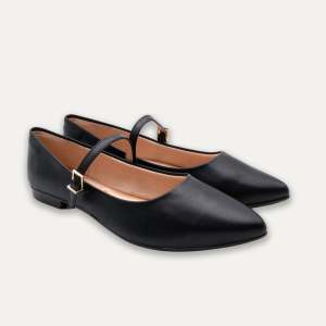 DEAR BLISS Mia Black Mary Jane Pointed Flats