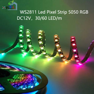 DC12V 5M WS2811 LED pixel strip light Rgb Full color 5050 Led strip ribbon flexible Addressable Digital LED tape 1 Ic Control 3