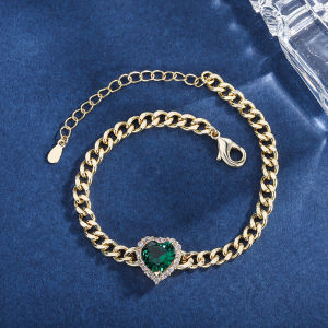 SEQUITO Free Shipping Sweet Korean Style Jewelry Red Heart Love Cubic Zirconia Charm Adjustable Tennis Bracelets Bangles for Women Girl Birthday Gift B140