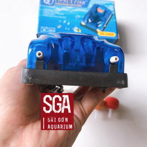 Máy oxy VipSunsobo 2 Vòi 5w Kèm 2m dây 2 Sủi Cho Hồ Cá Cảnh Tặng 2 Van Chữ T vàng 2 nối 2 sủi sơ cua