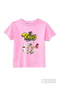 Baju kaos anak atasan motif rabbit invasion untuk 2 sampai 10th