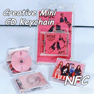 Mini CD Box DIY Keychain Album Record Pendant CD Player Shaped Key Pendant Commemorative Album Blank