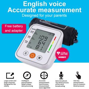 AccuWay Automatic Upper Arm Blood Pressure Monitor Authentic Smart Digital Tri-color Backlight Sphygmomanometer Easy to use Heart Rate Meter High Accuracy Machine with Englsih Voice Reading