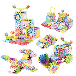 Children Variety Electric Plastic Gear Building Blocks Toys DIY Assembly Gears Set Inserting Assembling Puzzles Plastic Toy Gifts for kids