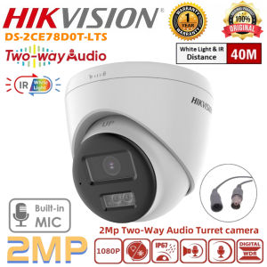 HIKVISION CCTV Camera DS-2CE16D0T-LPTS 2MP HD ColorVu Smart Hybrid Light Two Way Audio Bullet Waterptoof Outdoor Analog Camera Built-in Speaker CCTV Camera