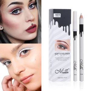 [Charming women] Waterproof White Eyes Liner Pencils Eyeliner Makeup Smooth Easy to Wear Eyes Brightener