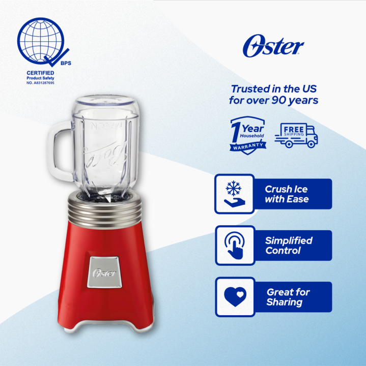Oster Ball Mason Jar Blender <新品未使用品> Oster Ball® Mason Jar Blender with 2 600mL Mason Jars - Red