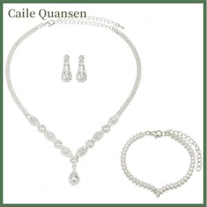 Caile Womens Fashion Claw Chain Cutout Necklace Earrings Jewelry Set Bridal Jewelry Jewelry Wedding Party Holiday Gift