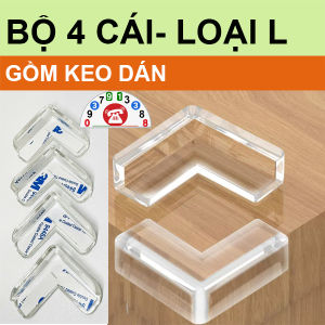 Combo 4 Cao Su  Bịt Chụp Góc Cạnh Bàn Bọc Cạnh BànBịt Góc Chống Va Đập Silicon