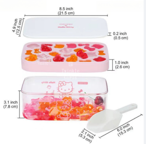 Food Grade Silicone Ice Tray with Spoon Cover for Home Use Steamed Cake Jelly Ice Maker Kitchen Tool by Chef Made