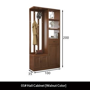Chinese Style Hall Cabinet Solid Wood Small Apartment Entryway Coat Rack Entryway Cabinet Shoe Cabinet