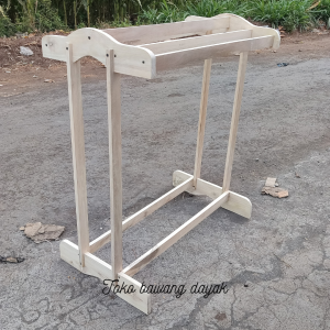 Jemuran Handuk Kayu Estetik Rak Pengeringan Gantung Baju Bayi Kamar Mandi 73x45x80cm Isi Banyak