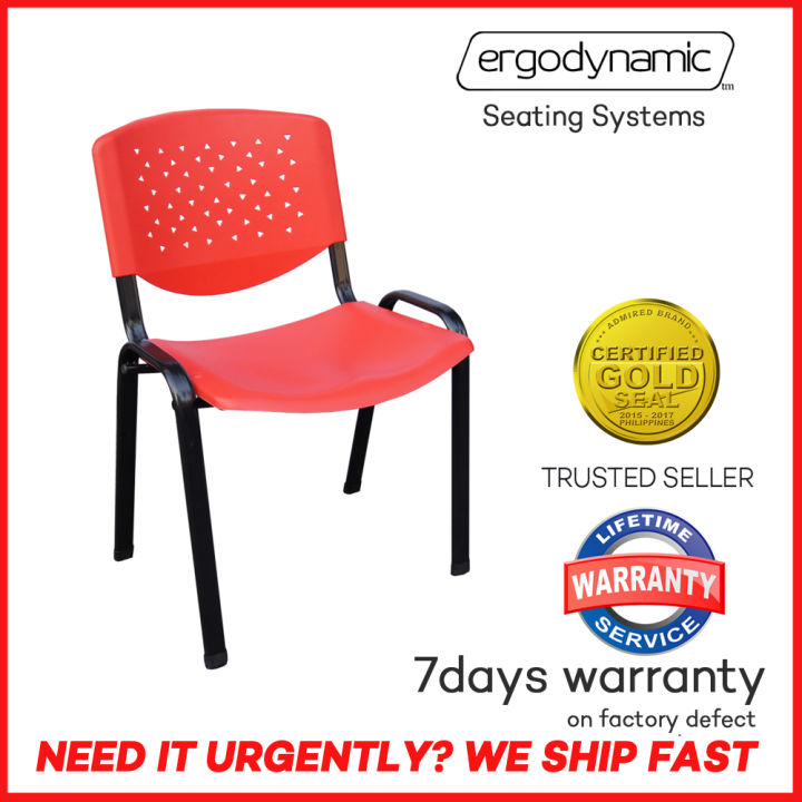 Ergodynamic VCP-205RED Stackable Plastic Meeting Chairs (Red) Stacking  Chair, Plastic Chair, Guest Chair, Visitor Chair, Lounge Chair, Outdoor