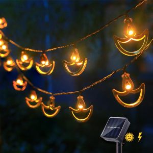 6M 20LED Lampu Solar Deepavali light 8modes LED Diwali Light outdoor Waterproof Fairy String Lights deepavali decoration