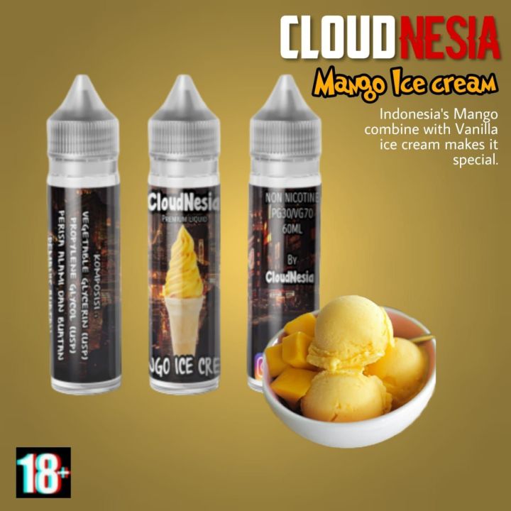 LIQUID VAPE MANGGA ICE CREAM PREMIUM LIQUID VAPE NON NICOTINE LIQUID VAPE  LIQUID PODS Vape Tanpa Nikotin - Lazada | Lazada Indonesia