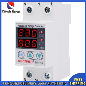 80A 220V Limit Over Current Protection Dual Display Adjustable Over Voltage Current Protector Over Under Voltage Protection