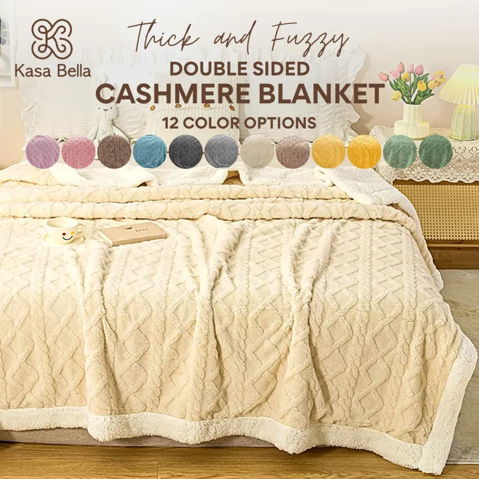 Kasa Bella Cashmere Lambswool Double Sided Blankets Throws