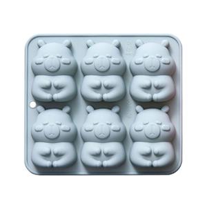 6 Cavity Capybara Chocolate Baking Mould Grade Silicone Mousse Cake Mold for Family Gatherings and Celebration