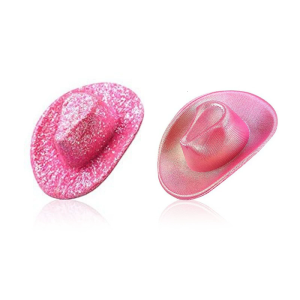 Glitters Pink Sparkling Cowboy Hat Shape Bottle Toppers For Themed Parties Table Decors And Festive Event Accessories