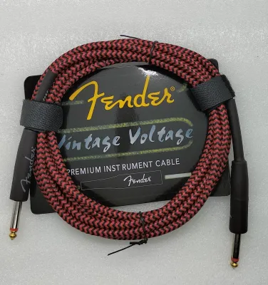 Fender 3M 6M Guitar Cord Cable (Red/Black Braided)