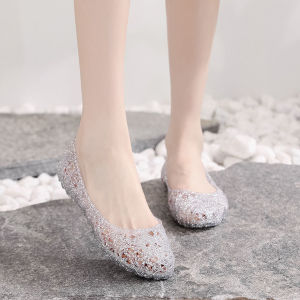 Summer Flat Sandals for Women Casual Ladies Doll Shoes Transparent Rubber Slippers