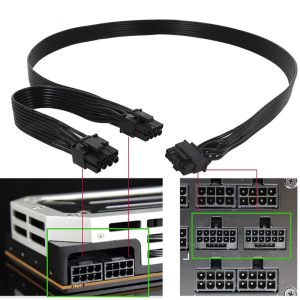 New 16pin (12+4) to CPU 2x8 PCI-E5.0 ATX3.0 Adapter Connector For GPU Adapter Power Supply Cord 65/75/85cm