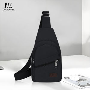 LouisWill Mens Chest Bag Retro Outdoor Bag Fashion Travel Bag Cross Body Bag Lightweight Waterproof Fitness Bag Money Phone Chest Bag for Workouts Sports Outdoor