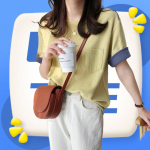 KDAShop เสื้อยืดคอกลมพับแขน เบาสบายของเราของแท้ของแท้แน่นอน สุดคิ้วท์ค่าาพี่สาว มินิมอลไม่ไหว