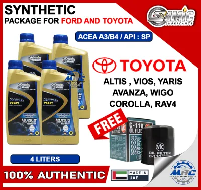 SAMIC MARVEL PEARL 10W-40 4 Liters for TOYOTA VIOS YARIS WIGO AVANZA RAV4 - API SP FULLY SYNTHETIC