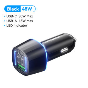 Vention Car Charger 165W 100W Fast Charging 48w for SAMSUNG S25 Ultra S24 S23 iPhone 16 15 14 13 Pro Max Huawei Xiaomi MacBook with LED Indicator Car Charger Adapter Socket Outlet