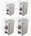 (SG STOCK) Pedal Step-On Dustbin Trash Can Kitchen Waste Trash Rubbish Dust Bin Kitchen Dustbin Trash Bin With Cover. 