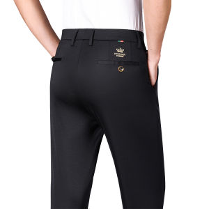 Mens business Casual Formal Pants Thin Office Loose Straight Fit