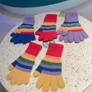 Winter Warm Stretchy Mittens Adult Knitted Touchable Screen Full Finger Gloves Knit Gloves for Cold Weather Cycling